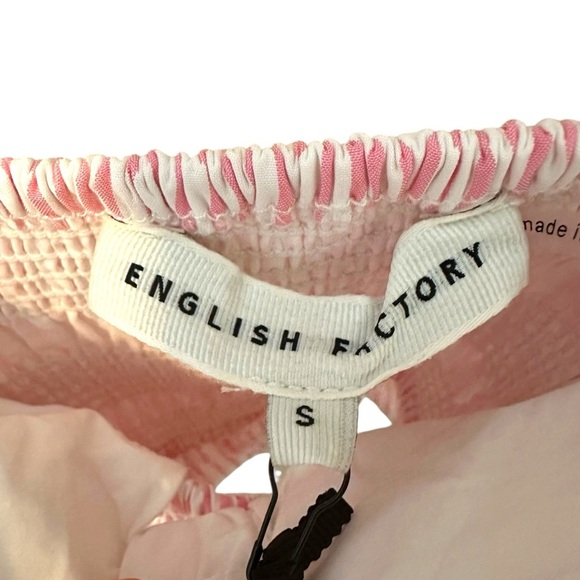 🔆 English Factory Pink and White Bow Detail Top, Size Small - Picture 4 of 7